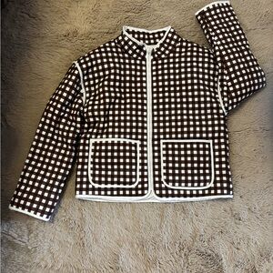 Thread + Supply Brown Checkered Women’s Jacket size Medium NWT